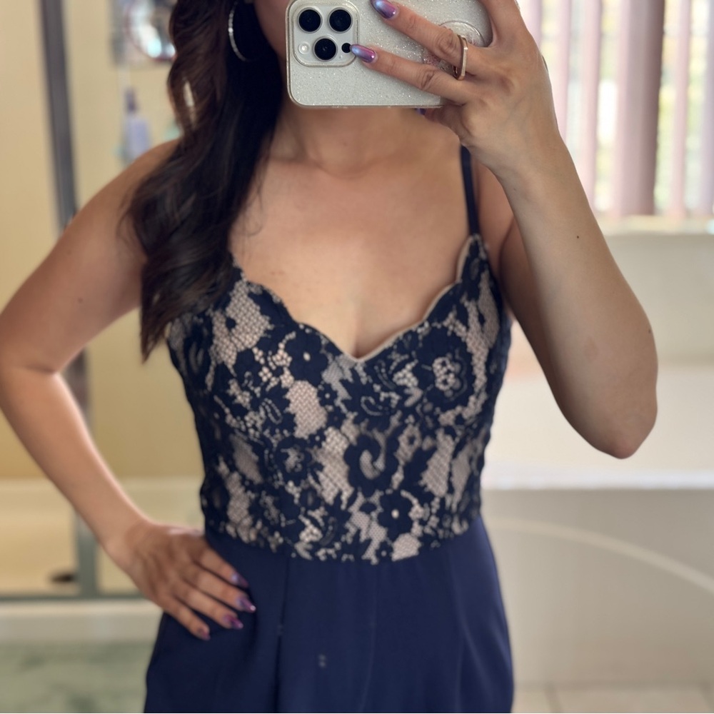 Navy and Lace Jumpsuit